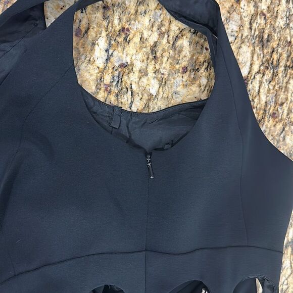 Niteline Della Roufogali Black Beaded Cut Outs Jumpsuit Size 6 - Picture 6 of 11